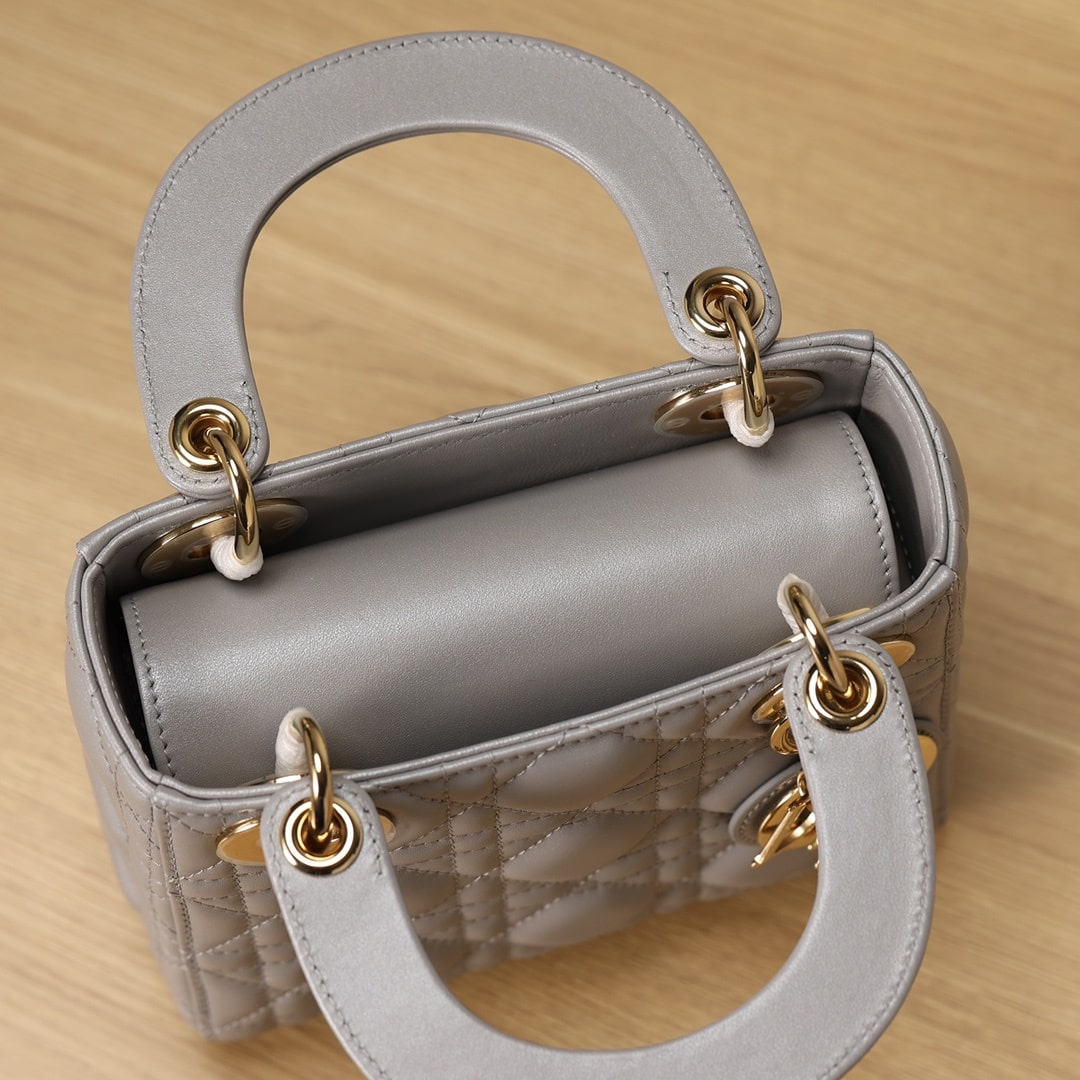 Dior Lady Series Powder Gray Lambskin Mini