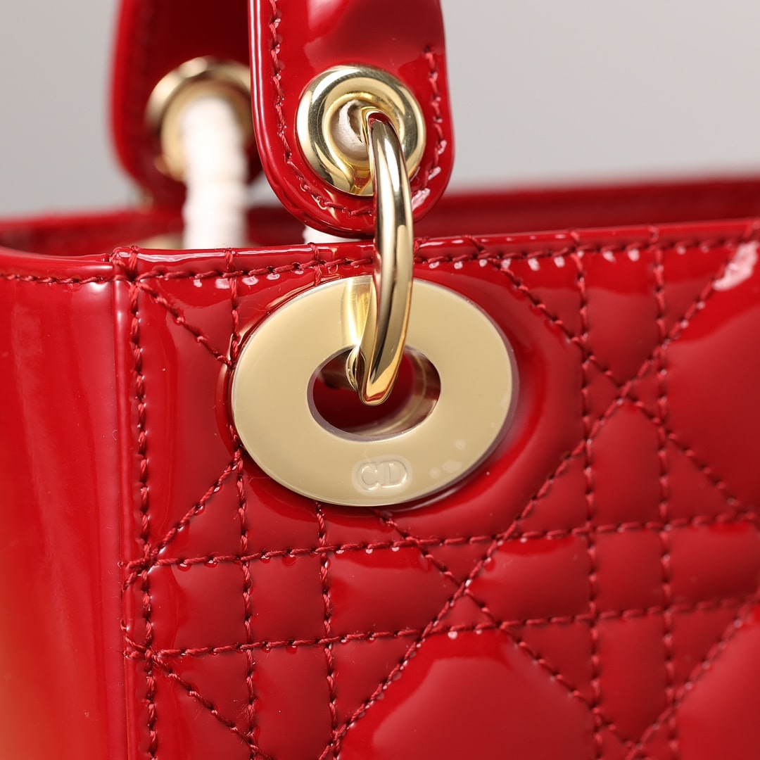 Dior Lady Series Cherry Red Lambskin Mini