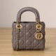 Dior Lady Series Elephant Gray Lambskin Mini