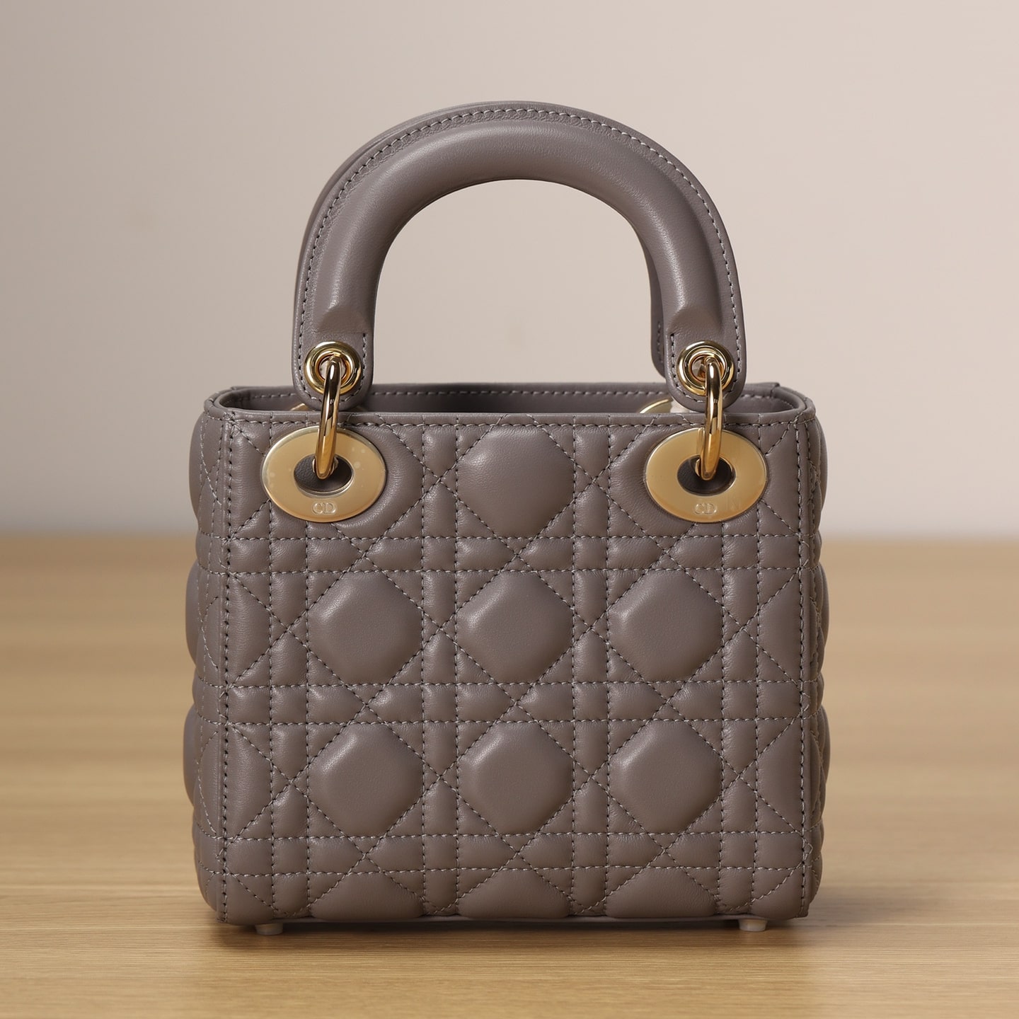 Dior Lady Series Elephant Gray Lambskin Mini