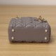 Dior Lady Series Elephant Gray Lambskin Mini