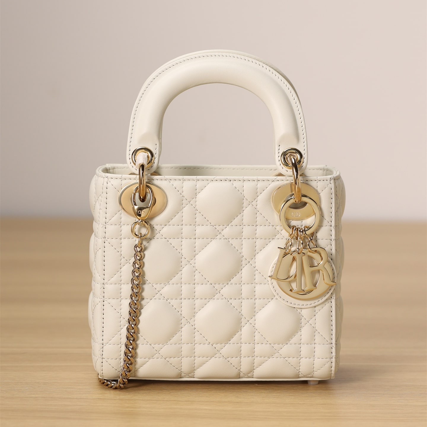 Dior Lady Series Milk White Lambskin Mini