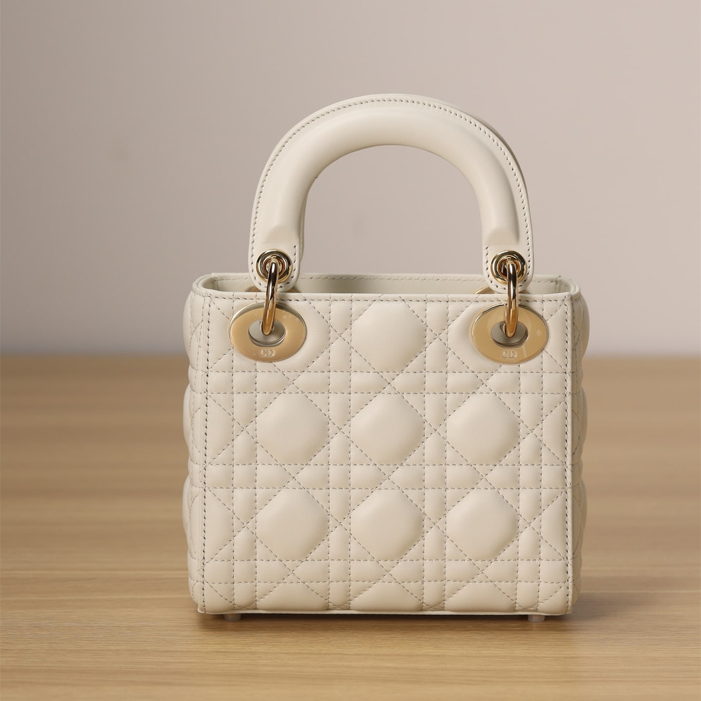 Dior Lady Series Milk White Lambskin Mini