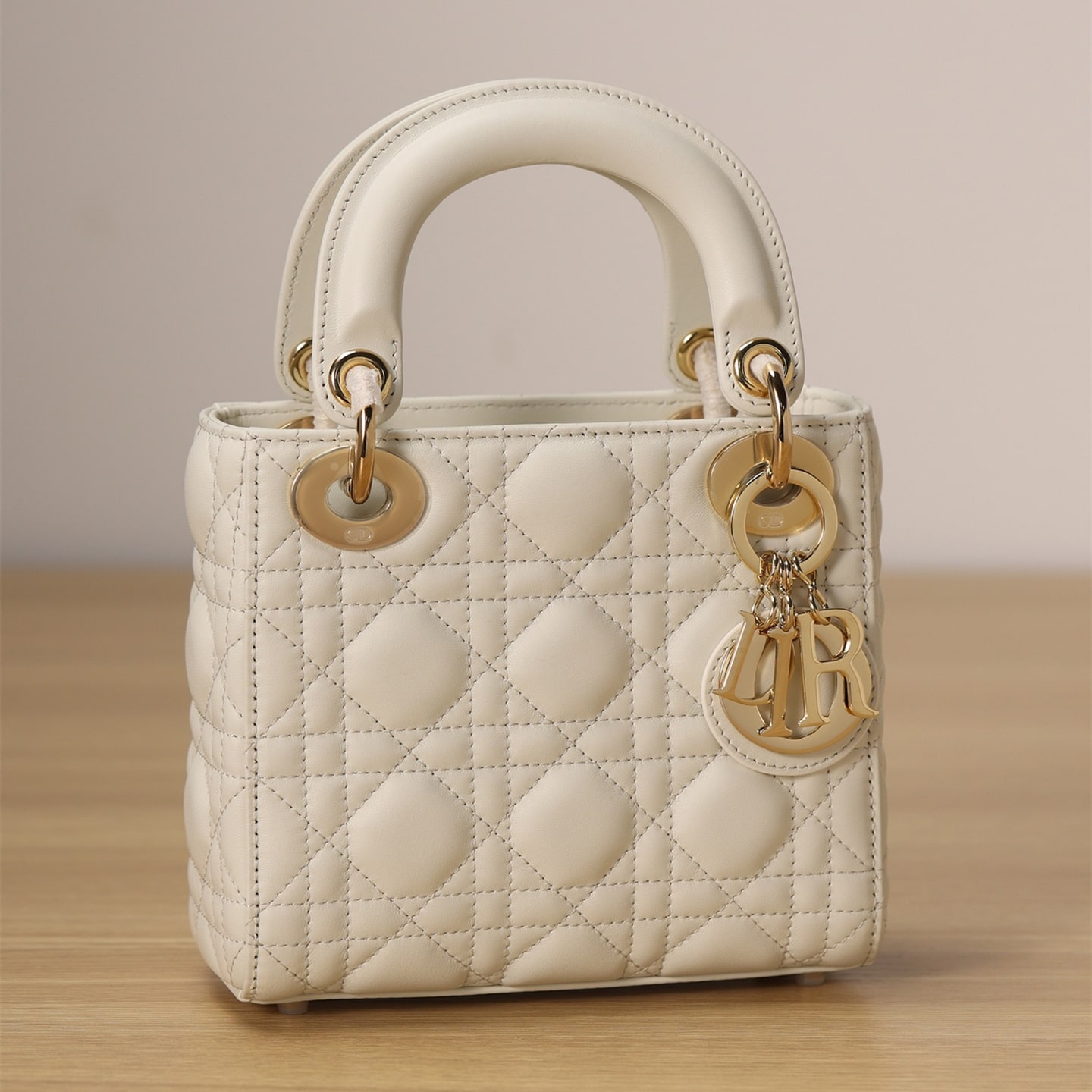 Dior Lady Series Milk White Lambskin Mini