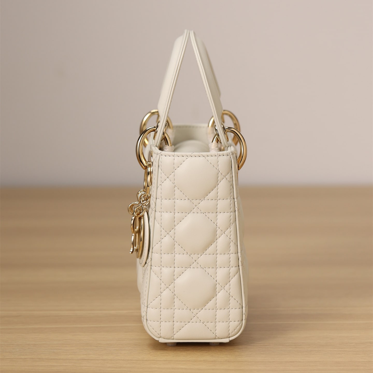 Dior Lady Series Milk White Lambskin Mini