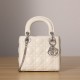 Dior Lady Series Milk White Silver Buckle Lambskin Mini