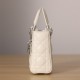 Dior Lady Series Milk White Silver Buckle Lambskin Mini