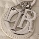 Dior Lady Series Milk White Silver Buckle Lambskin Mini