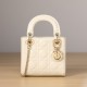 Dior Lady Series Milk White Calfskin Patent Mini