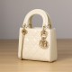 Dior Lady Series Milk White Calfskin Patent Mini