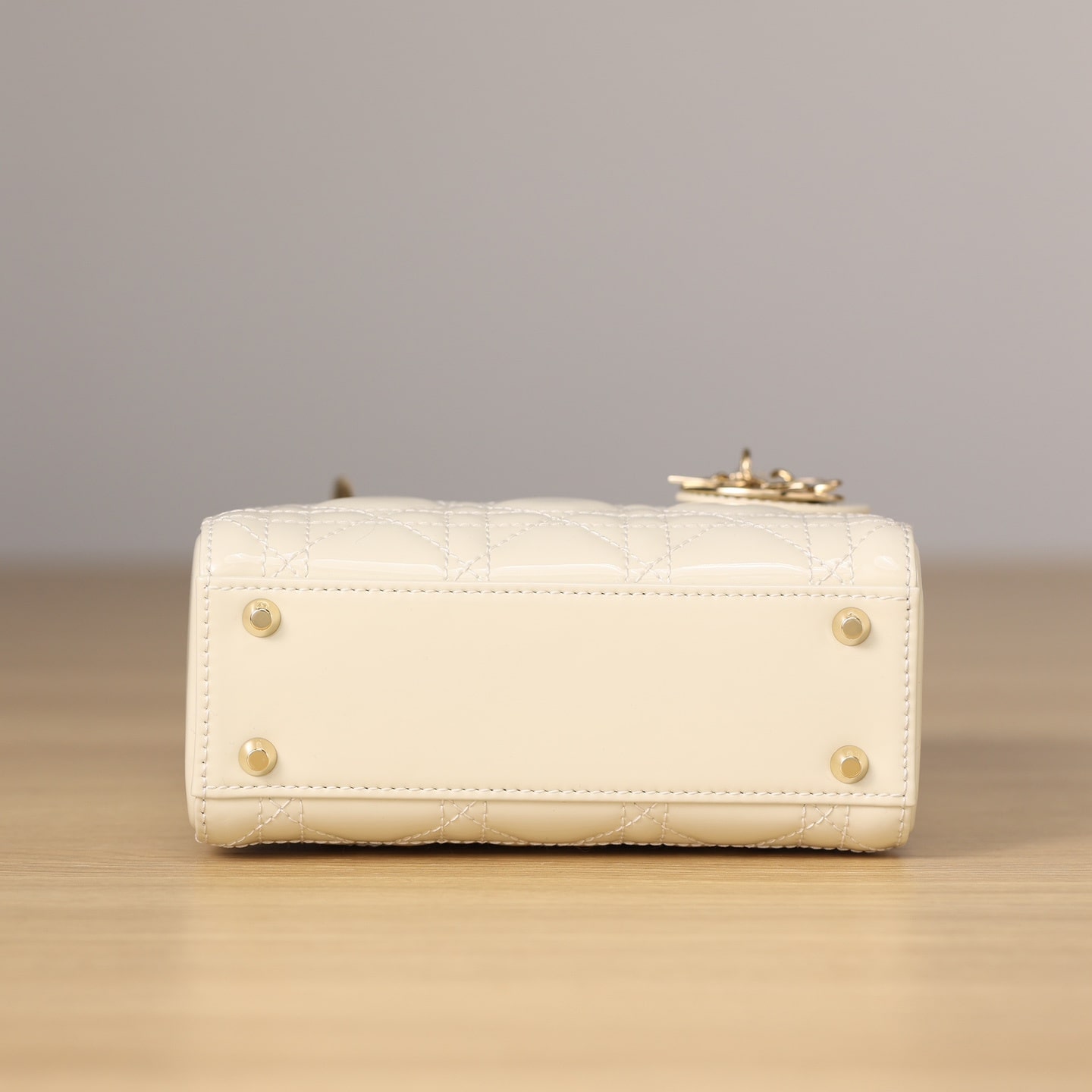 Dior Lady Series Milk White Calfskin Patent Mini