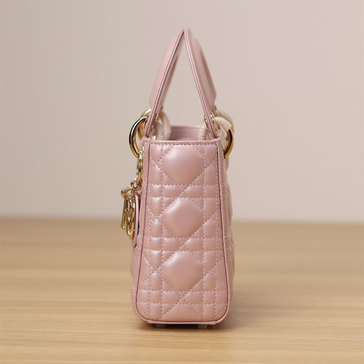 Dior Lady Series Pearlescent Pink Lambskin Mini