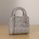 Dior Lady Series Pearlescent Gray Lambskin Mini