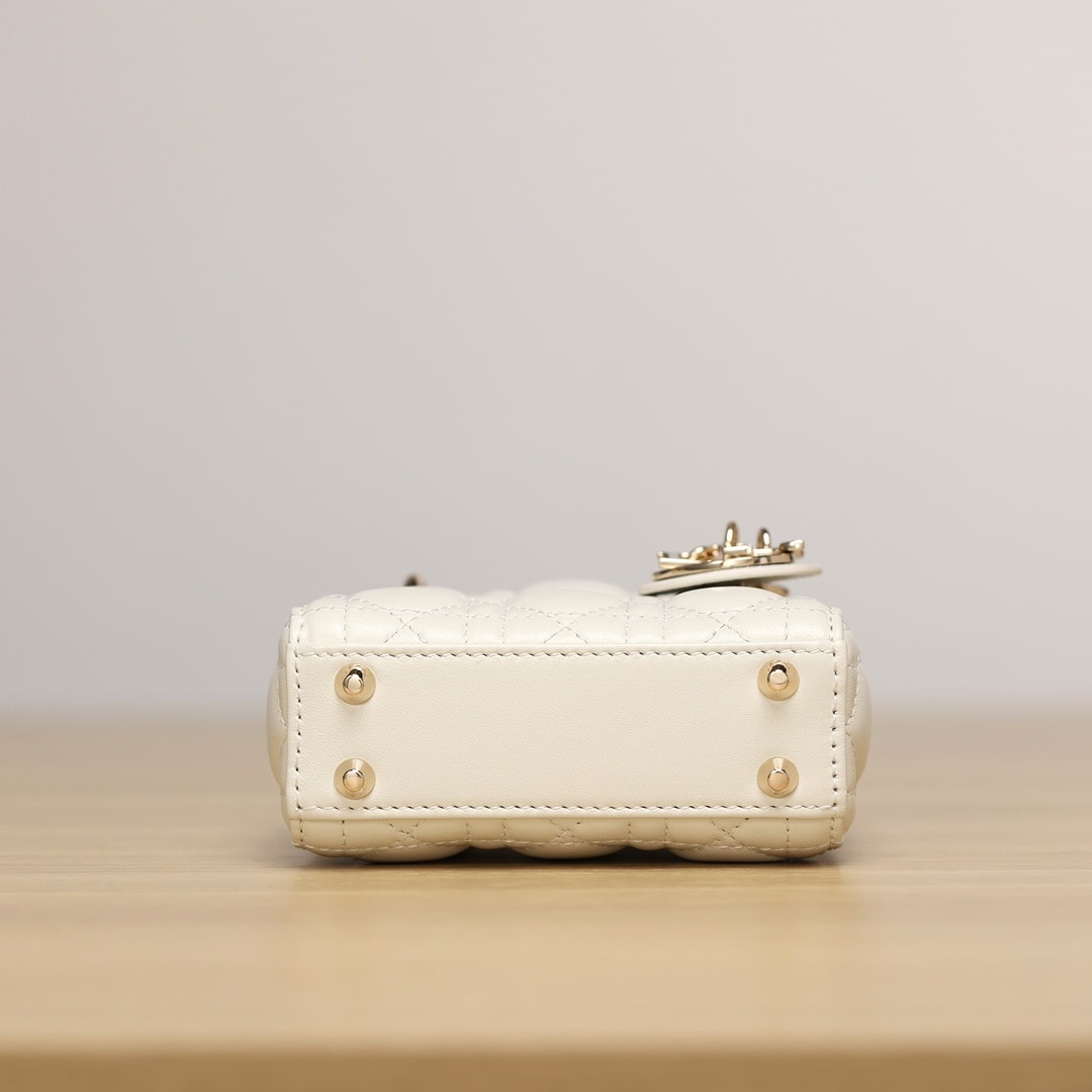 Dior Lady Series Milk White Lambskin Super Mini