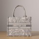 Dior Book Tote Series Ruthie Embroidery Gray Small