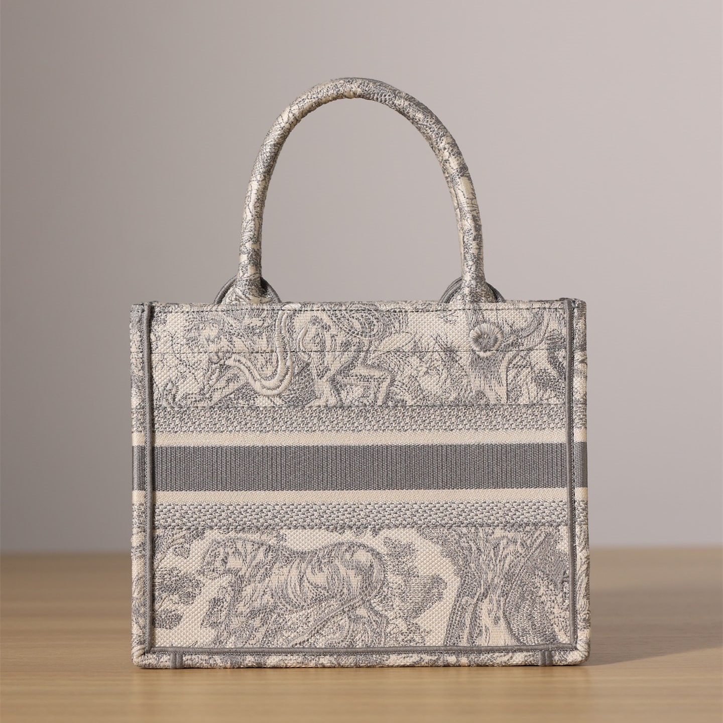 Dior Book Tote Series Ruthie Embroidery Gray Small