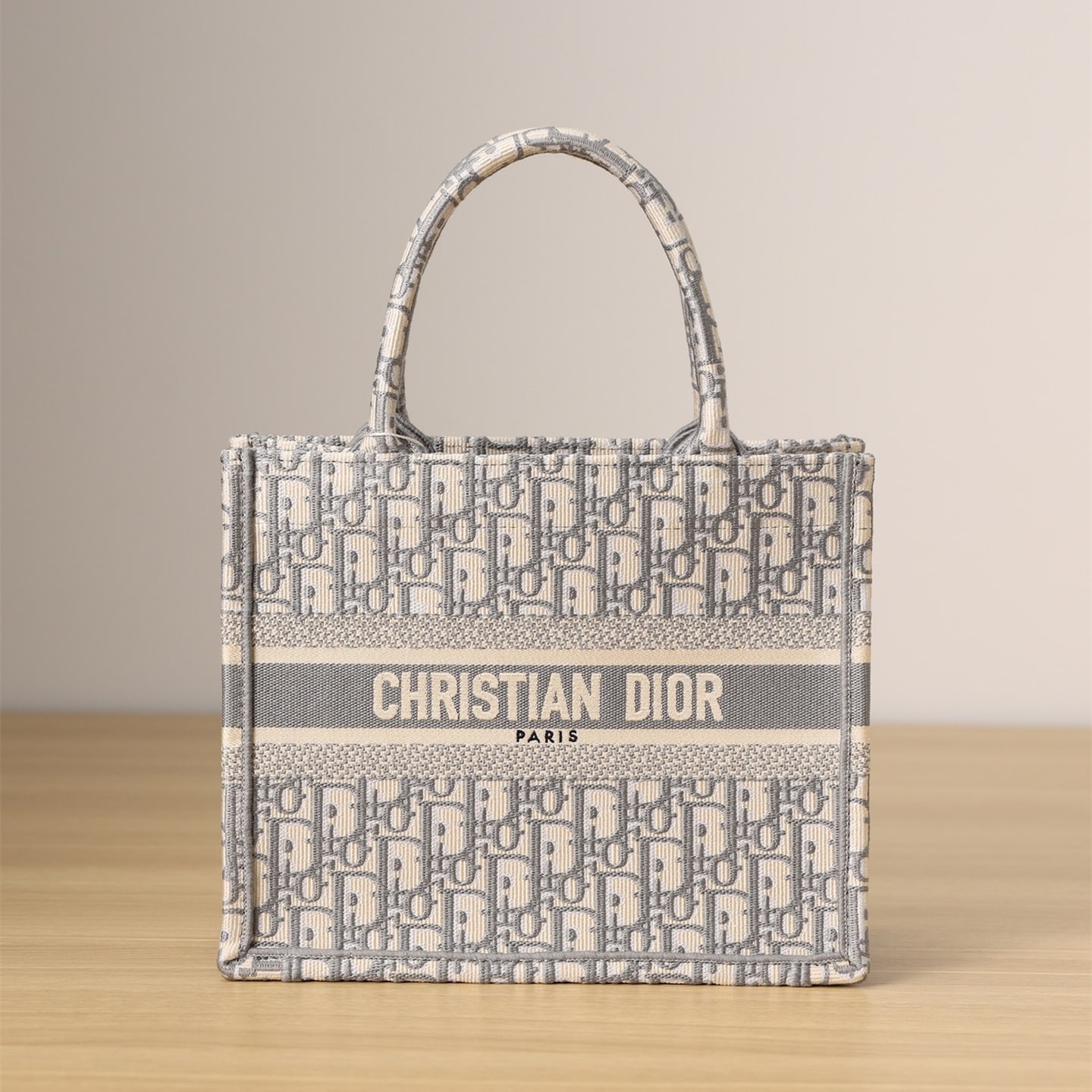 Dior Book Tote Series Oblique Print Gray Small