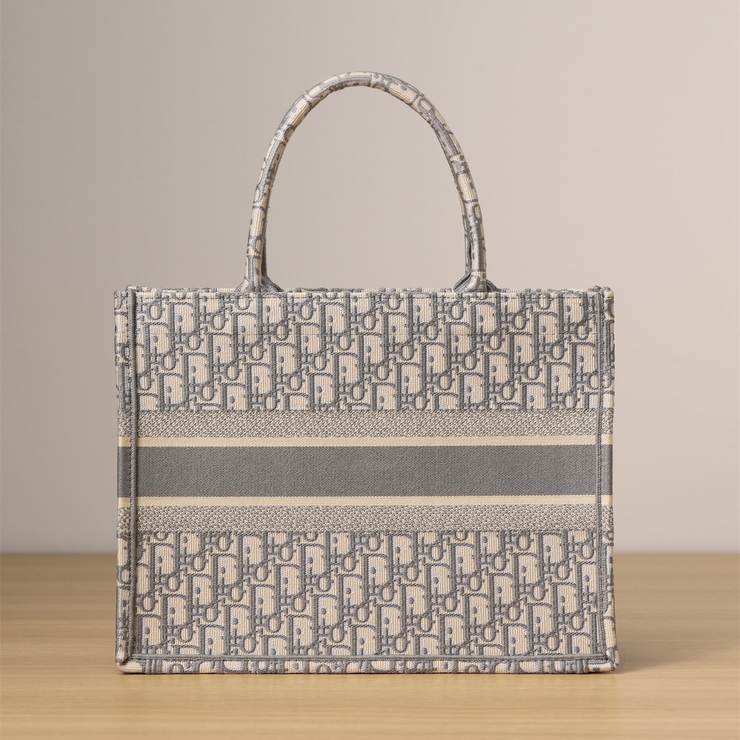 Dior Book Tote Series Oblique Print Gray Medium