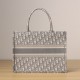 Dior Book Tote Series Oblique Print Gray Medium