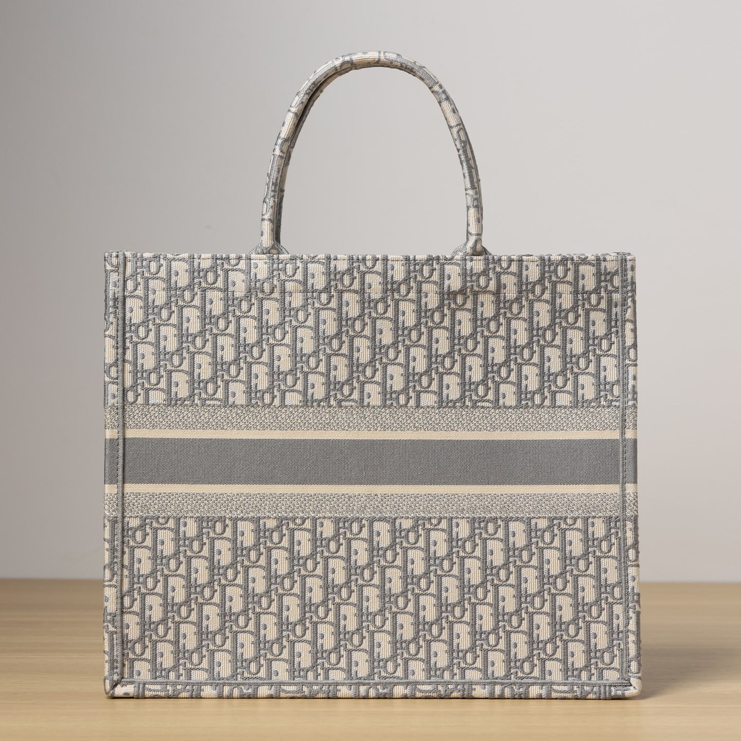 Dior Book Tote Series Oblique Print Gray Large