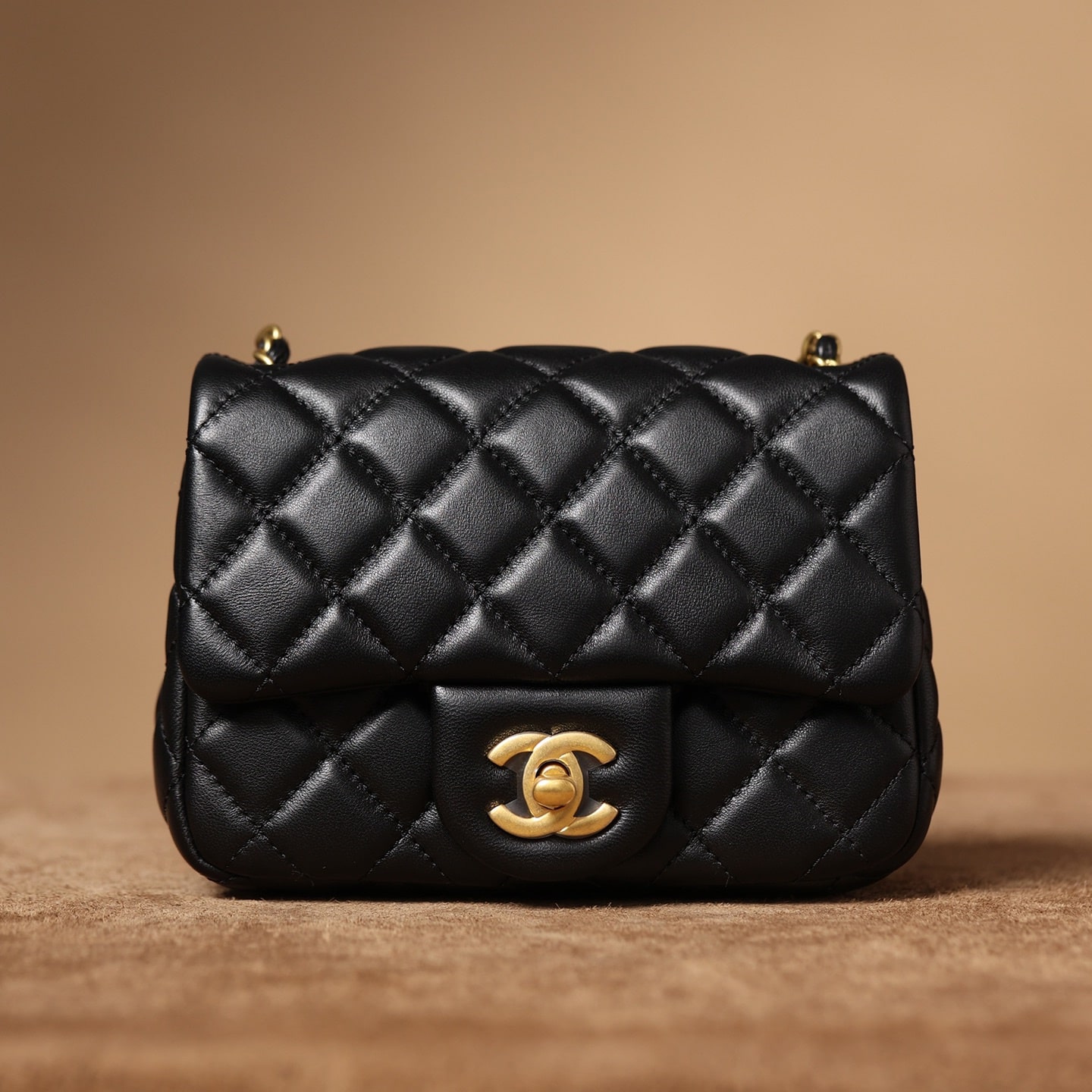 Chanel Lambskin Quilted Mini Pearl Crush Flap Black