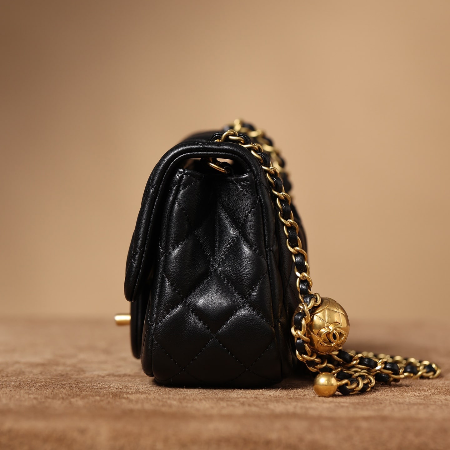 Chanel Lambskin Quilted Mini Pearl Crush Flap Black