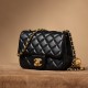 Chanel Lambskin Quilted Mini Pearl Crush Flap Black