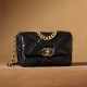 Chanel 19 Bag series lambskin flap bag black XS