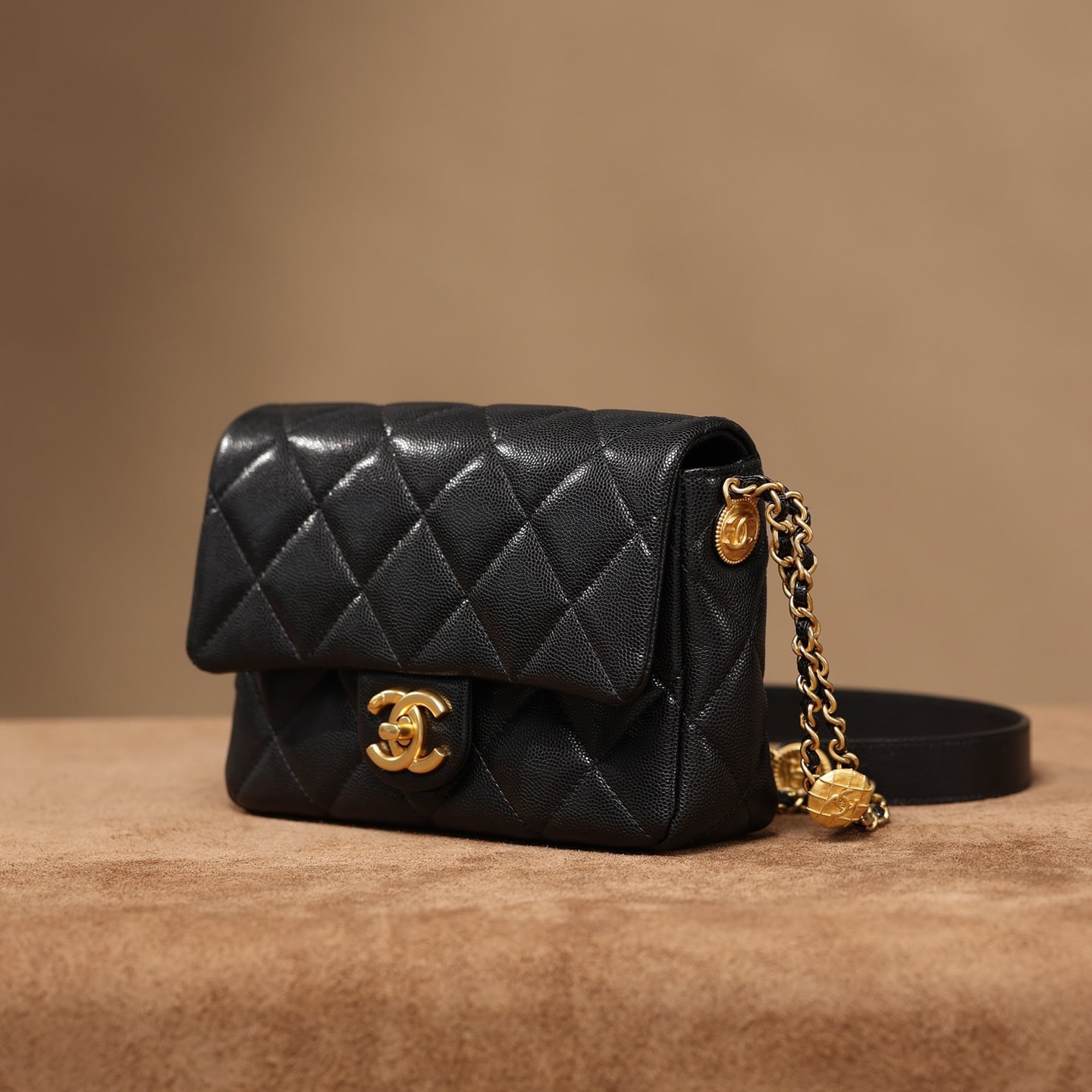 Chanel 22A series gold coin bag calfskin