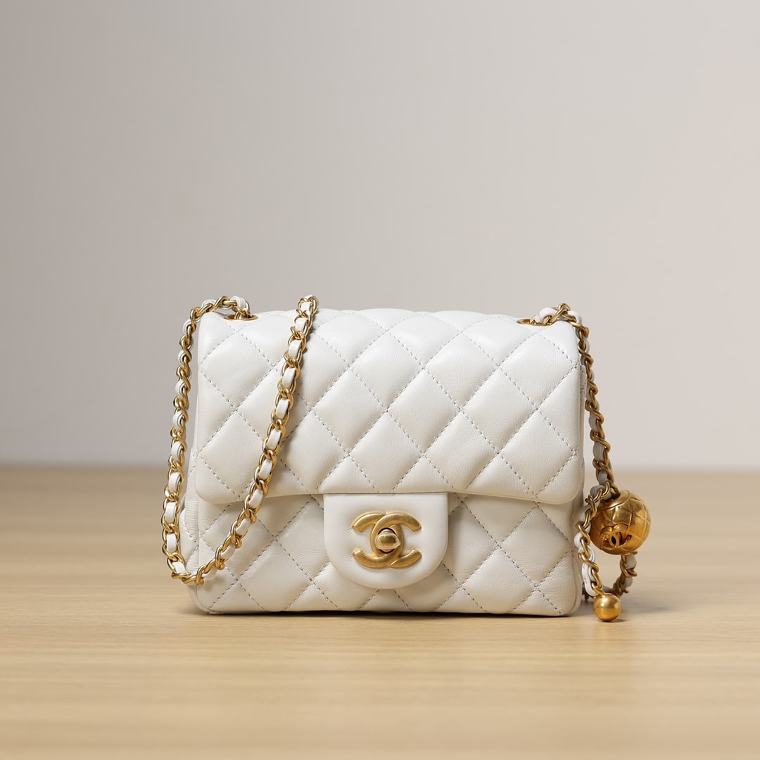 Chanel Mini Pearl Crush Flap Bag White