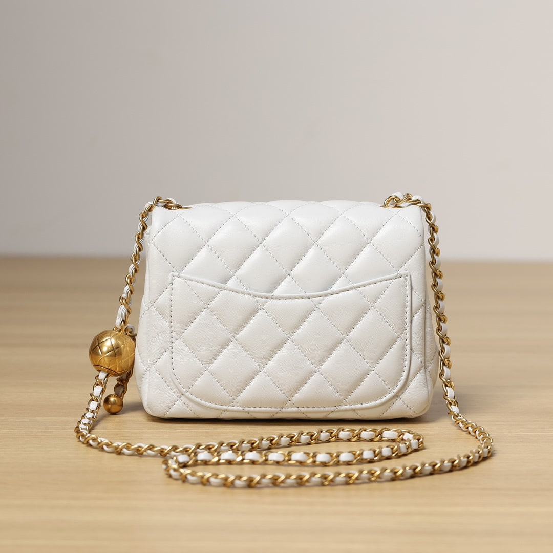 Chanel Mini Pearl Crush Flap Bag White