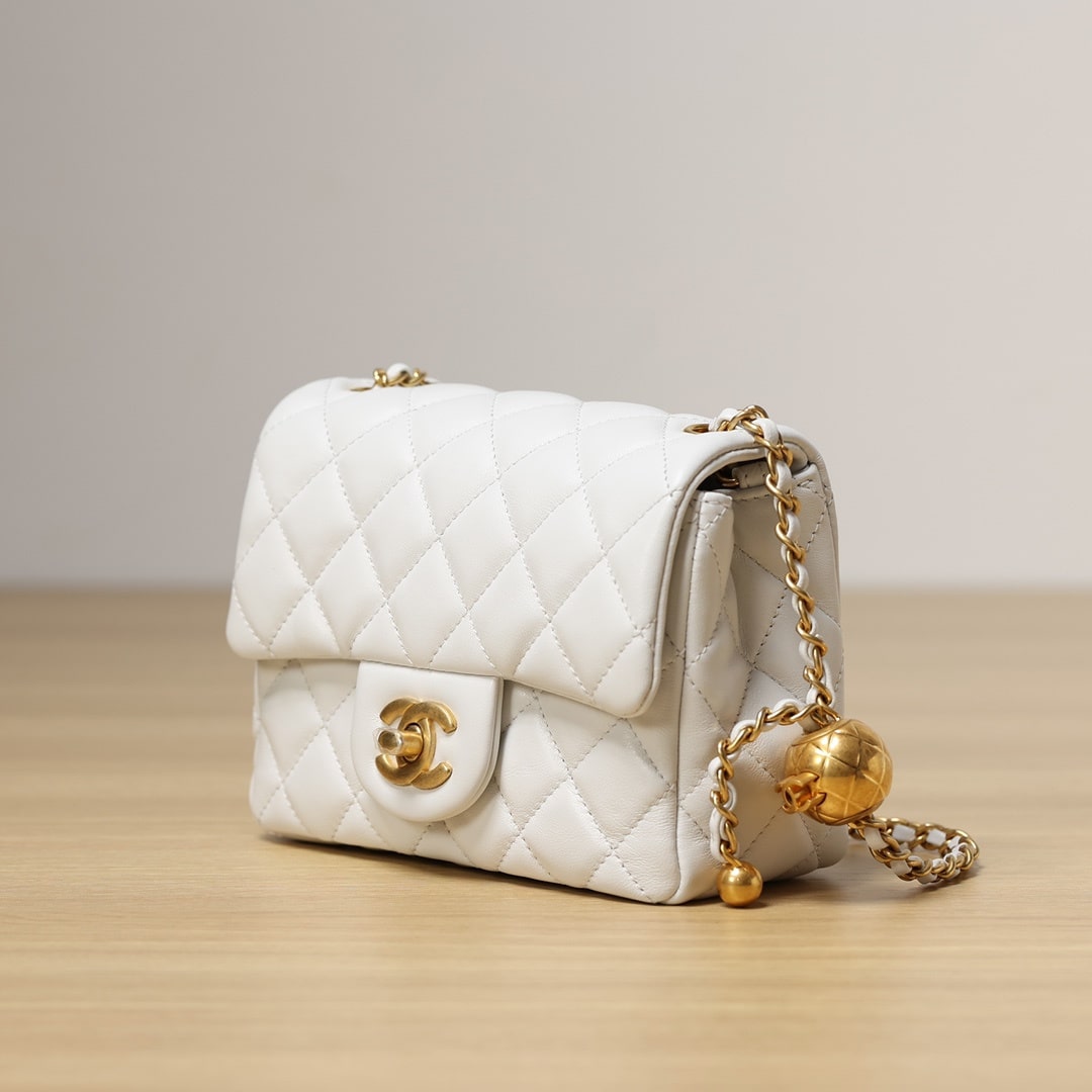 Chanel Mini Pearl Crush Flap Bag White