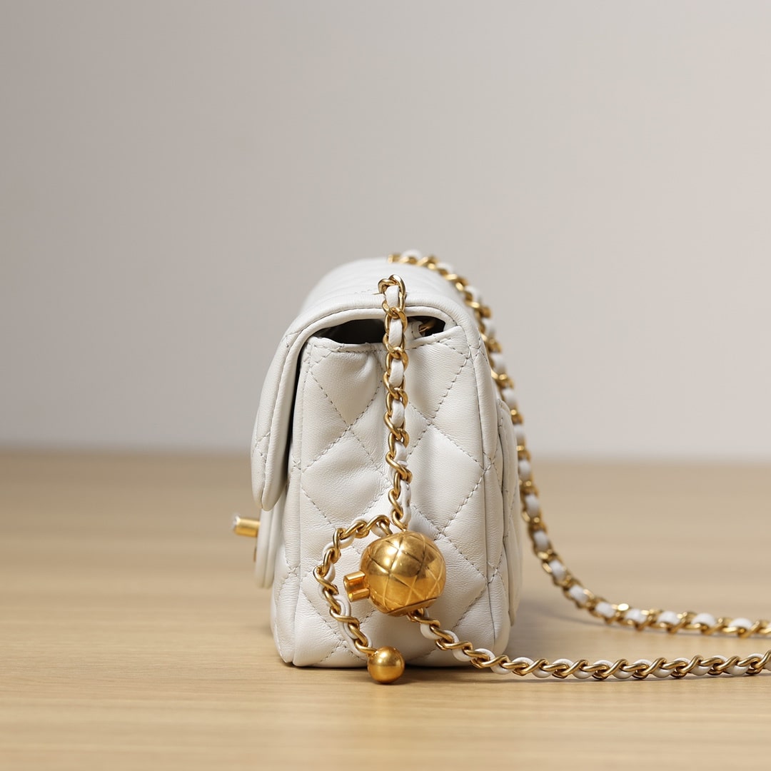 Chanel Mini Pearl Crush Flap Bag White