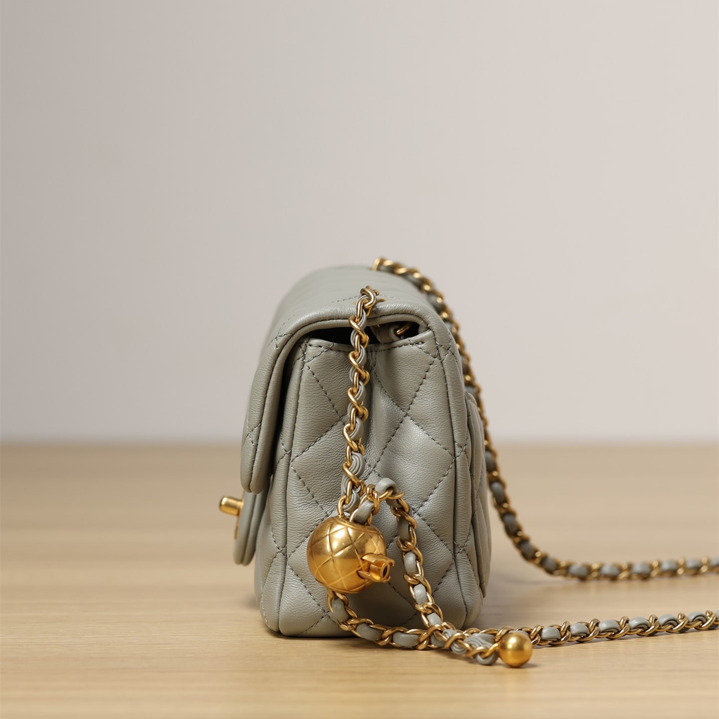 Chanel Mini Pearl Crush Flap Bag Grey