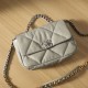 Chanel 19 Bag lambskin shoulder bag gray