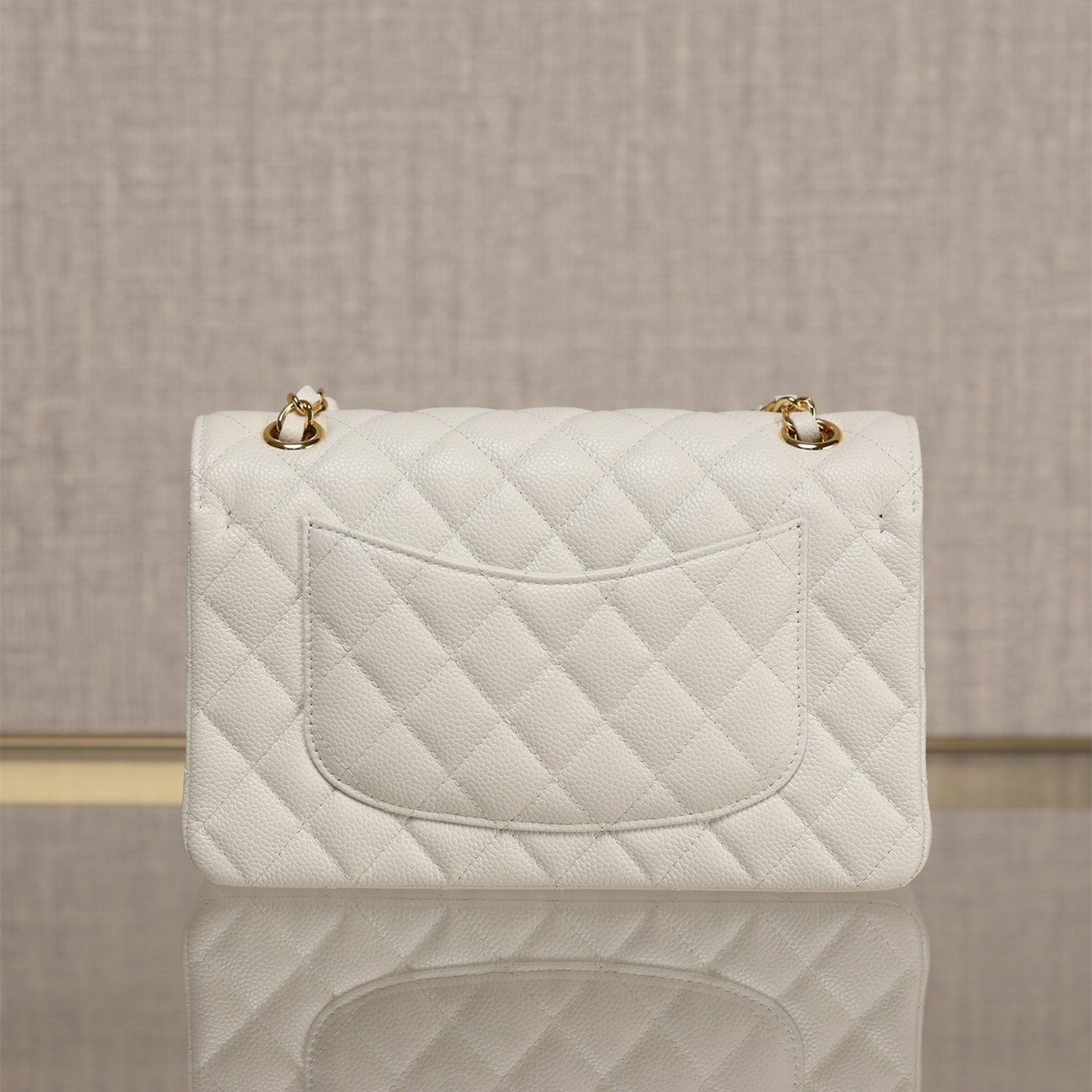 Chanel CF series ball grained cowhide white gold hardware