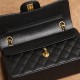 Chanel CF series caviar flap bag black gold hardware