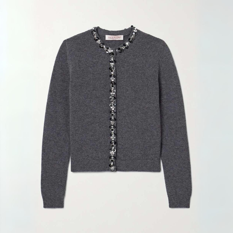 VALENTINO GARAVANI Embellished wool cardigan