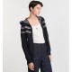 Dior hooded double-sided zipper printed cardigan