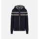 Dior hooded double-sided zipper printed cardigan