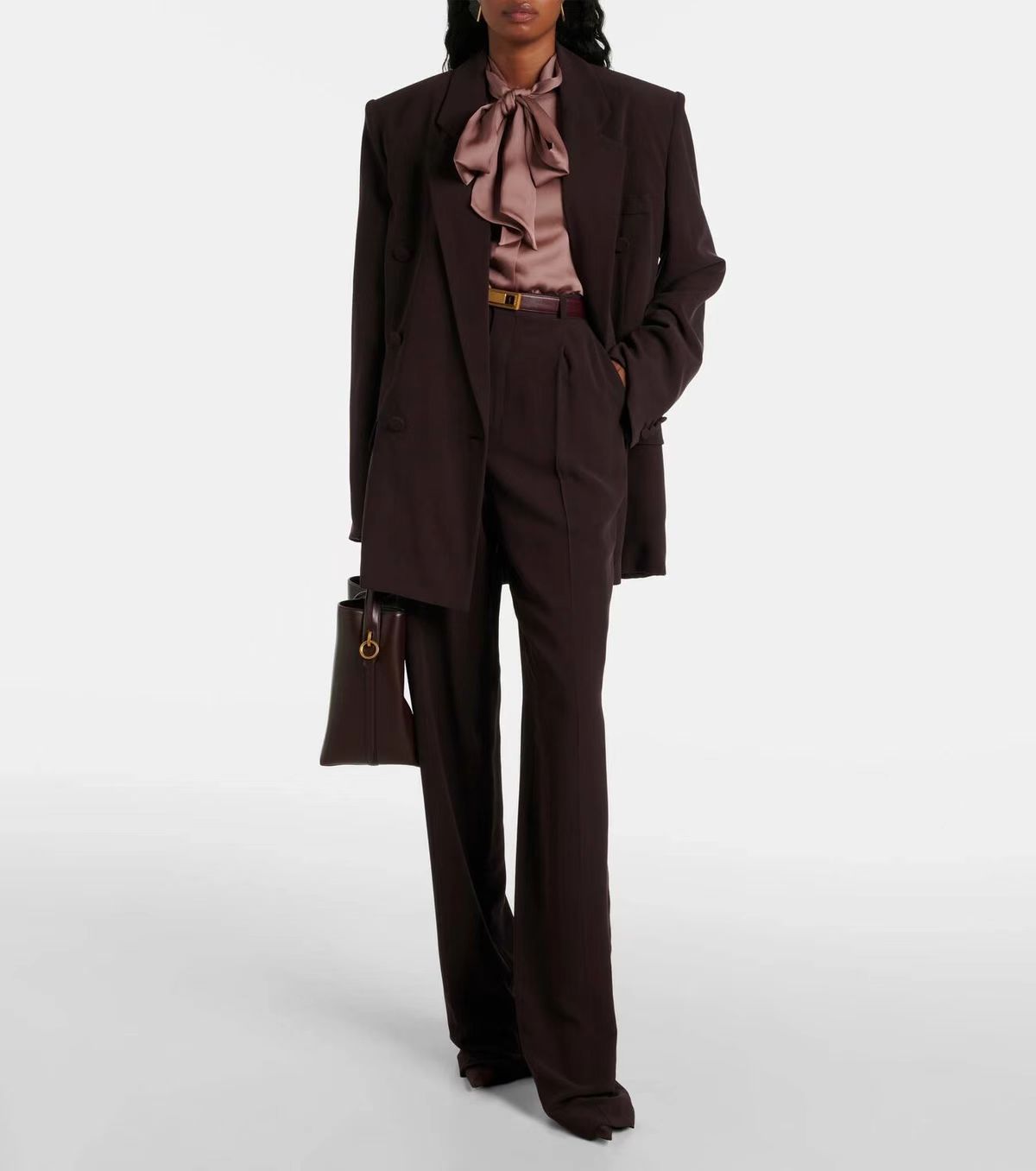 YSL mulberry silk crepe satin shirt