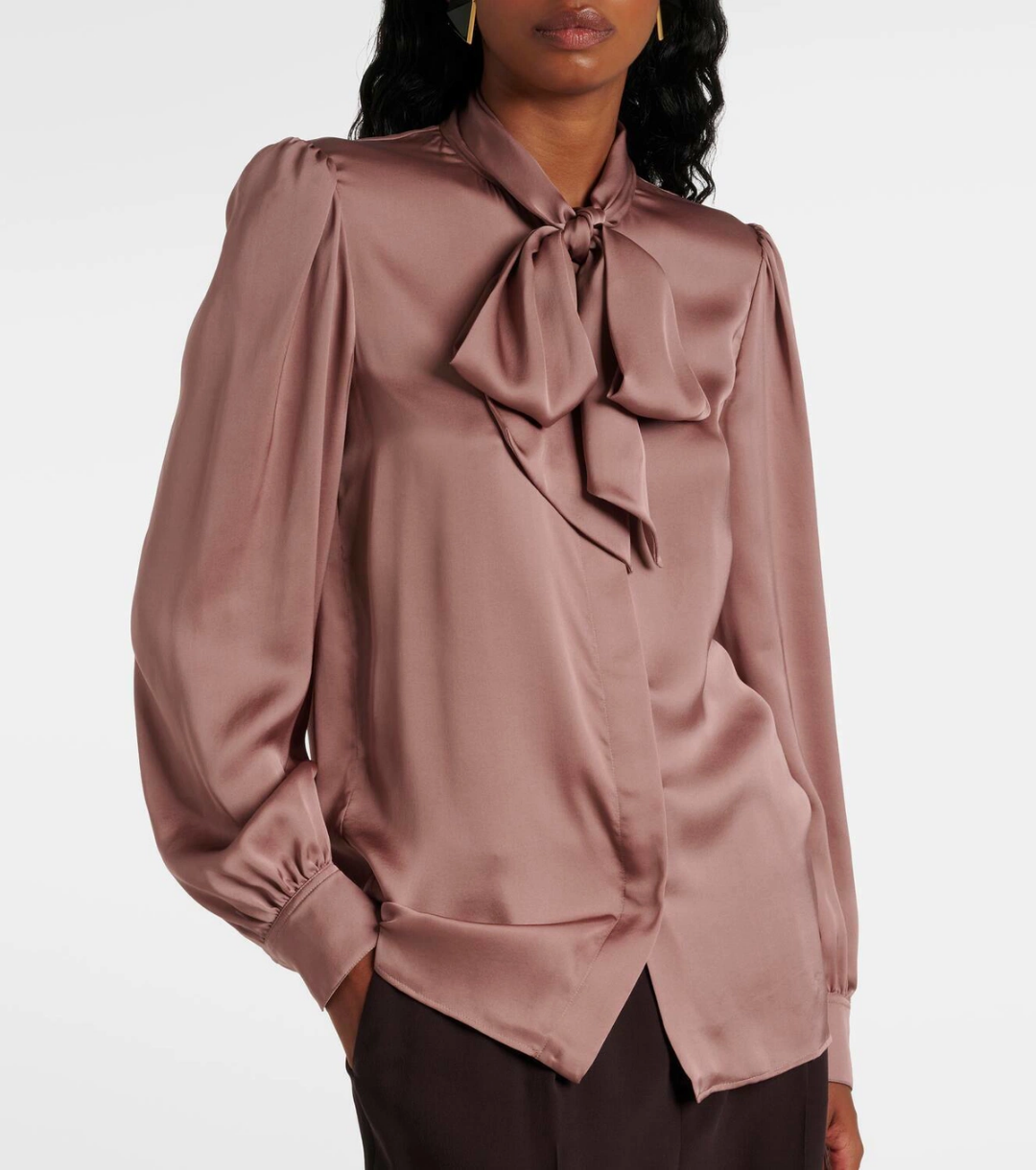 YSL mulberry silk crepe satin shirt