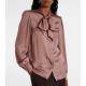 YSL mulberry silk crepe satin shirt